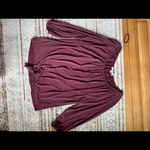 Maroon 3/4 sleeve blouse